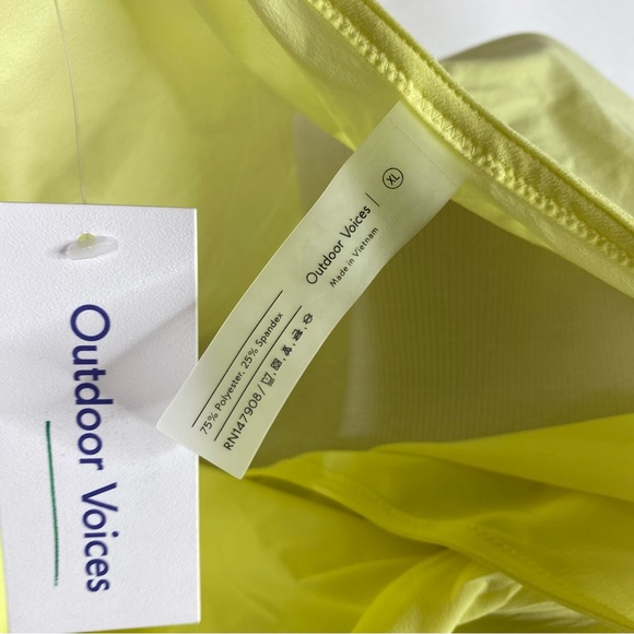 Outdoor Voices Lemon Lime Yellow Tissue Weave Wrap Top - Picture 6 of 10
